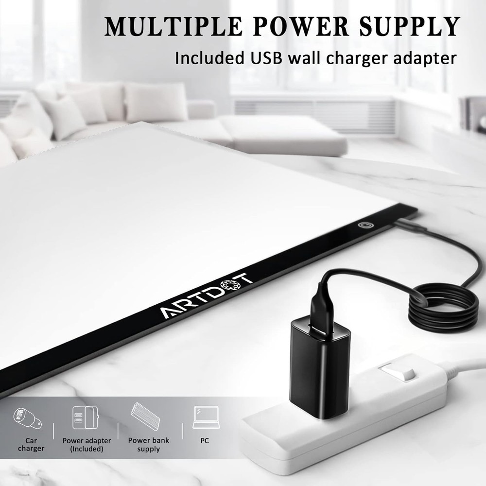 A2 LED Light Pad for Diamond Painting USB Powered Light Board Kit, Adjustable...