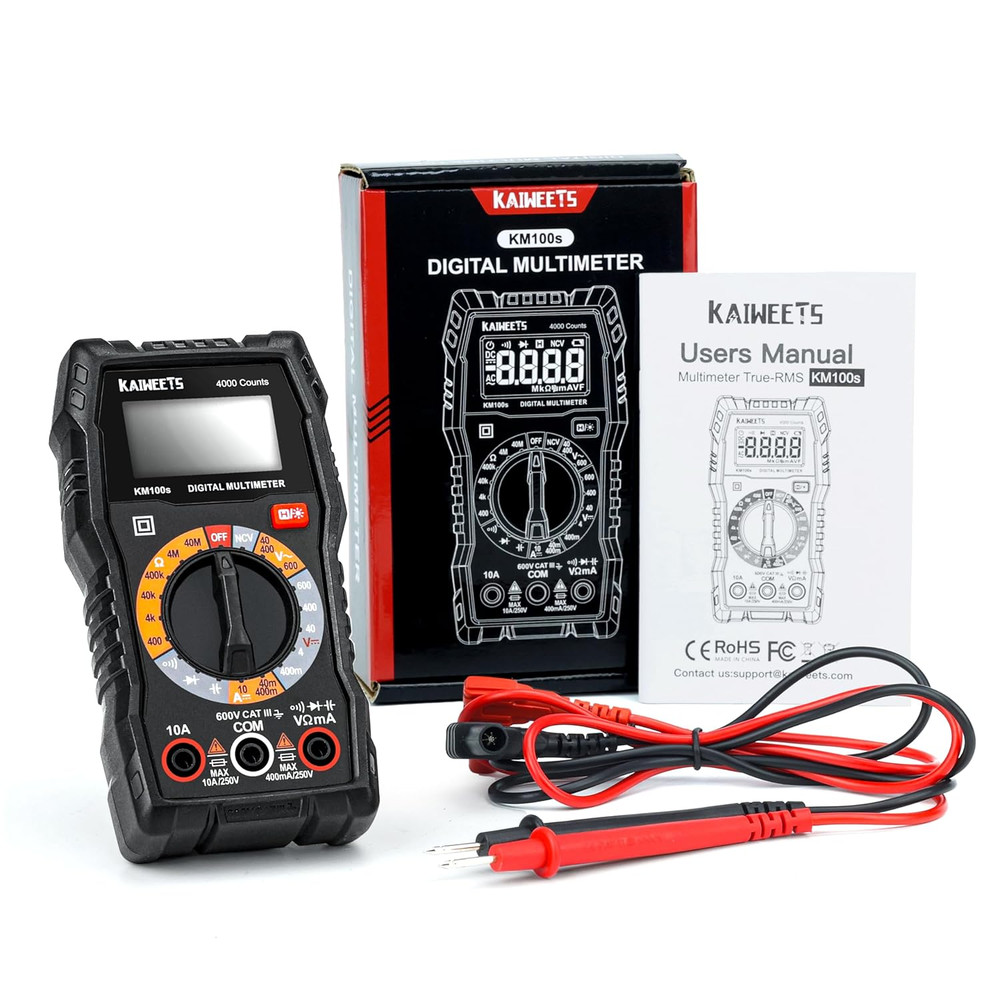Digital Multimeter 4000 Counts, Voltage Tester with Accurate Ohm Volt Amp Readin