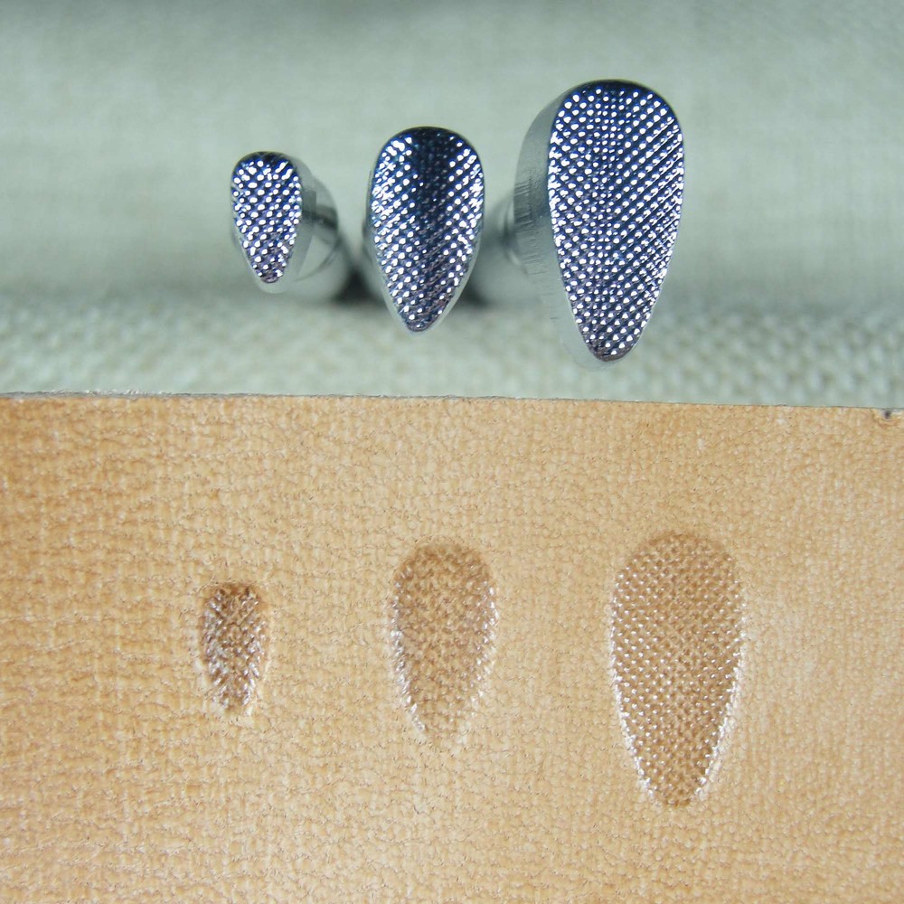 Japan Select - Checkered Pear Shader Stamp Set (3-Piece Set, Leather Tools)