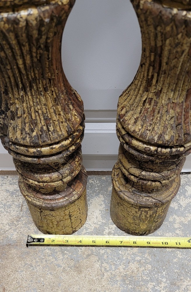 Vintage Architectural Savage Post Pair Solid Heavy Reclaimed