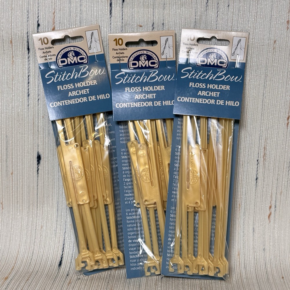 3 packs (10 Per Pack) Creative World DMC Stitch Bow Floss Holders