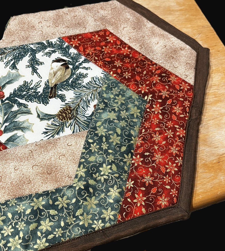January Winter Chickadee Quilted Table Topper