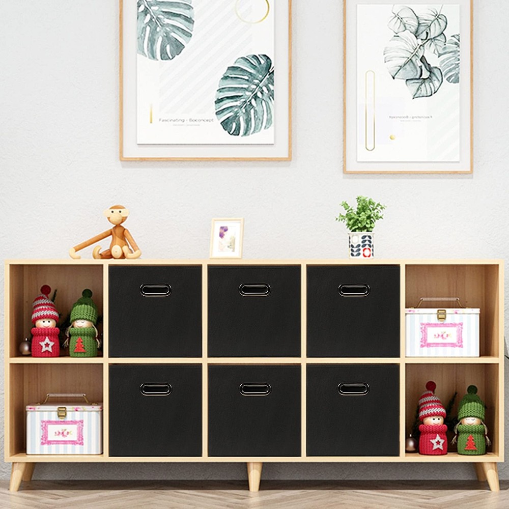 Yunkeeeper storage bins Cubes, Fabric Cube Organizer with Handle, Foldable Cu...