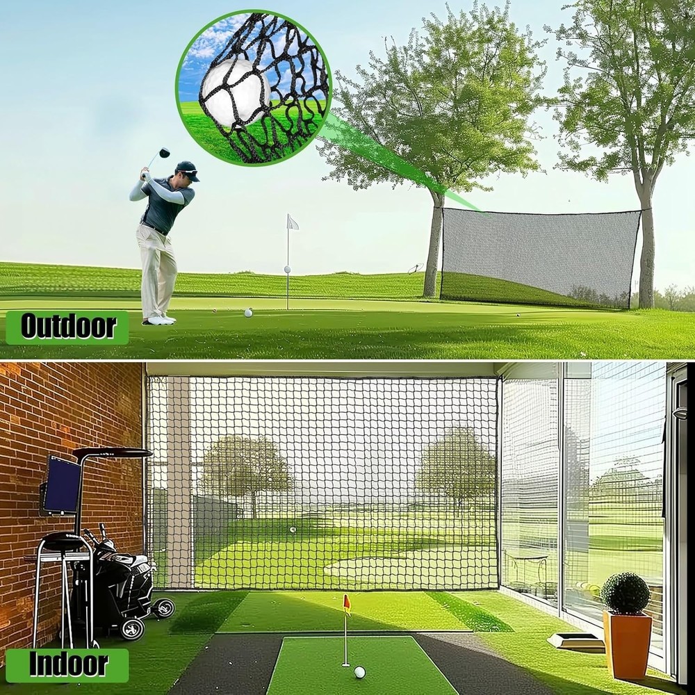 Golf Practice Net, 10Ft/15Ft/20Ft Golf Hitting Nets Heavy Duty Nylon Golf Net...