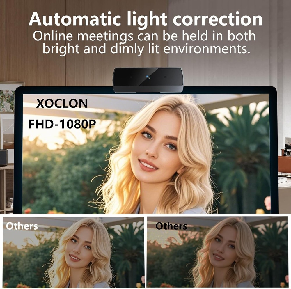 1080p Webcam for PC Laptop Desktop Computer, USB Webcam with Microphone, Stre...