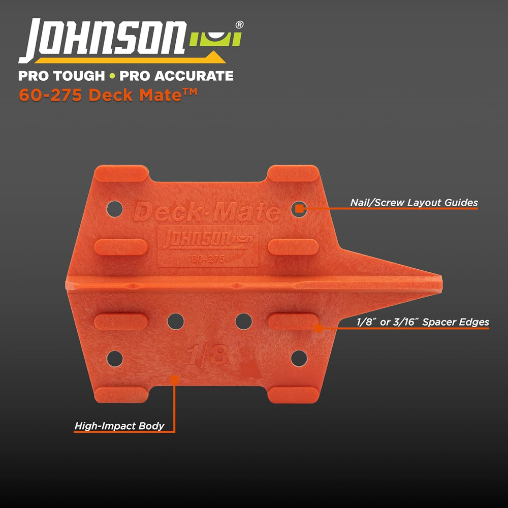 Level & Tool 60-275 Deck Mate, Deck Board Spacing Tool, Orange, 1 Level*