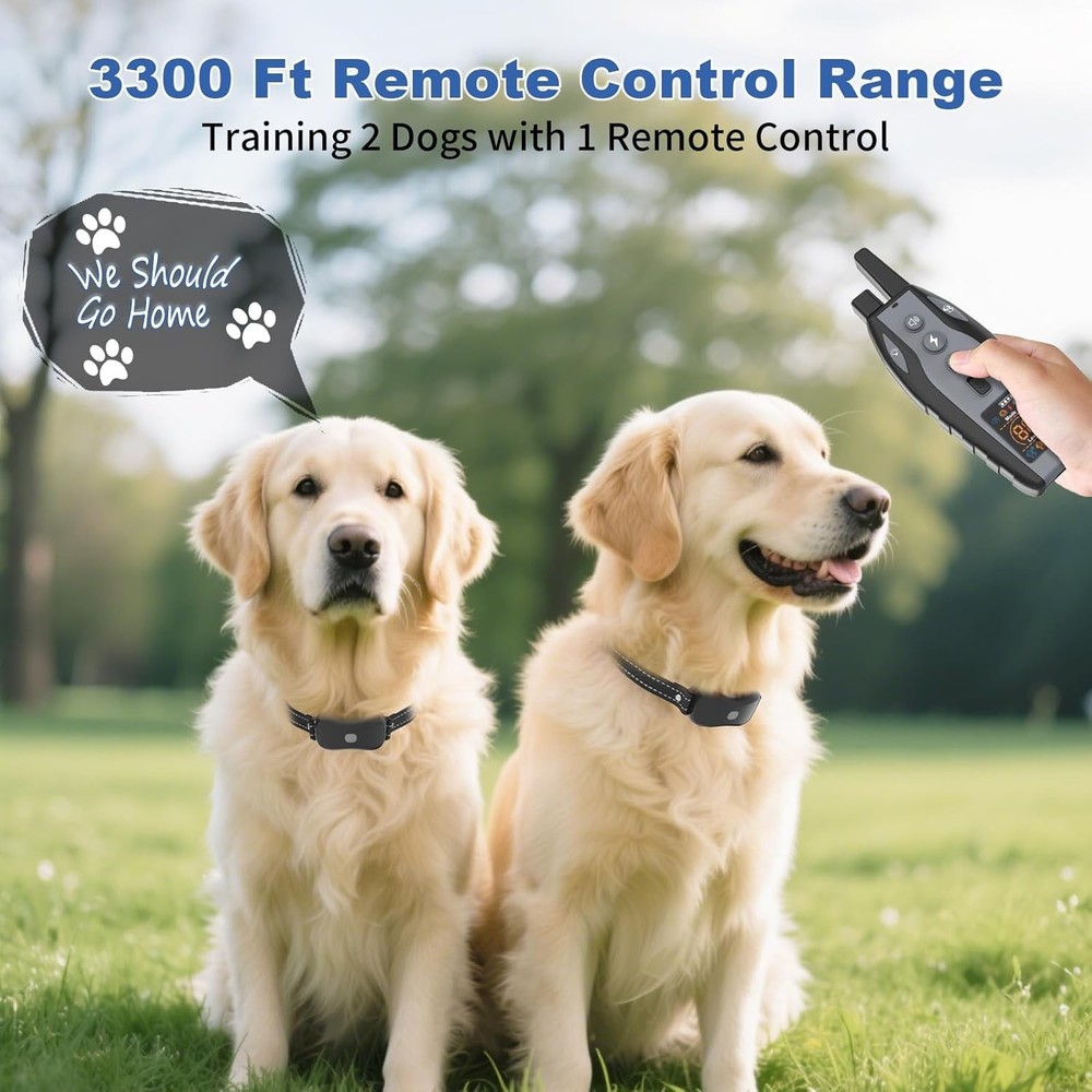 Shock Collar for Dogs with Color Screen - 3300 FT Remote Control Range,
