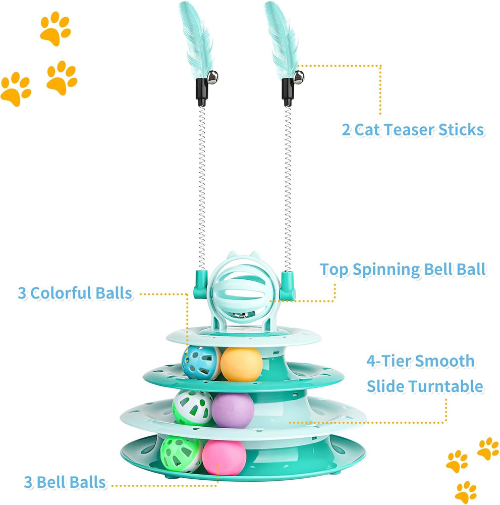 Cat Toy Interactive Pet Plaything for Indoor Kitten Interactive Kitty Puzzle Bal