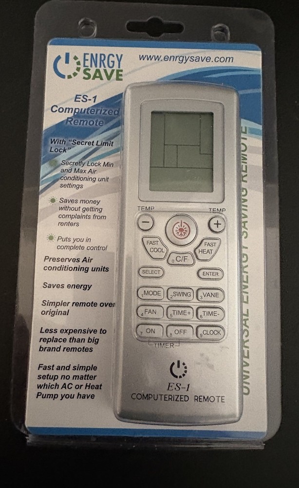 Enrgy Save ES-1 Universal Energy Saving Computerized Remote for Window/Wall Air