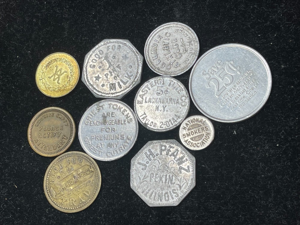 Assorted 10 Token Medal Coins Lot High Value