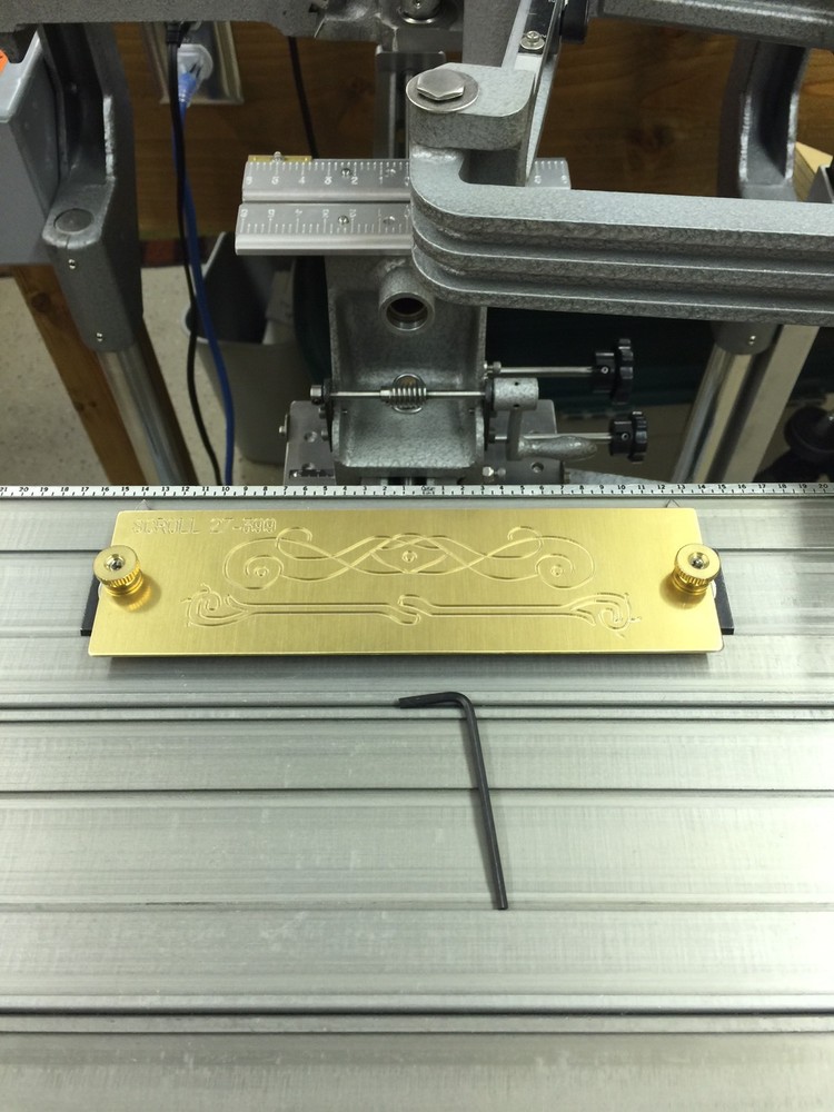#27-399 MASTER SCROLL TEMPLATE FOR NEW HERMES ENGRAVER SOLID BRASS ENGRAVING