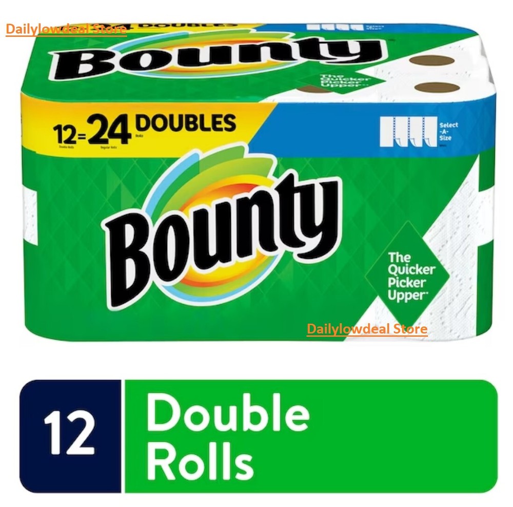 Bounty Select-A-Size Paper Towels, White, 12 Double Rolls = 24 Regular Rolls