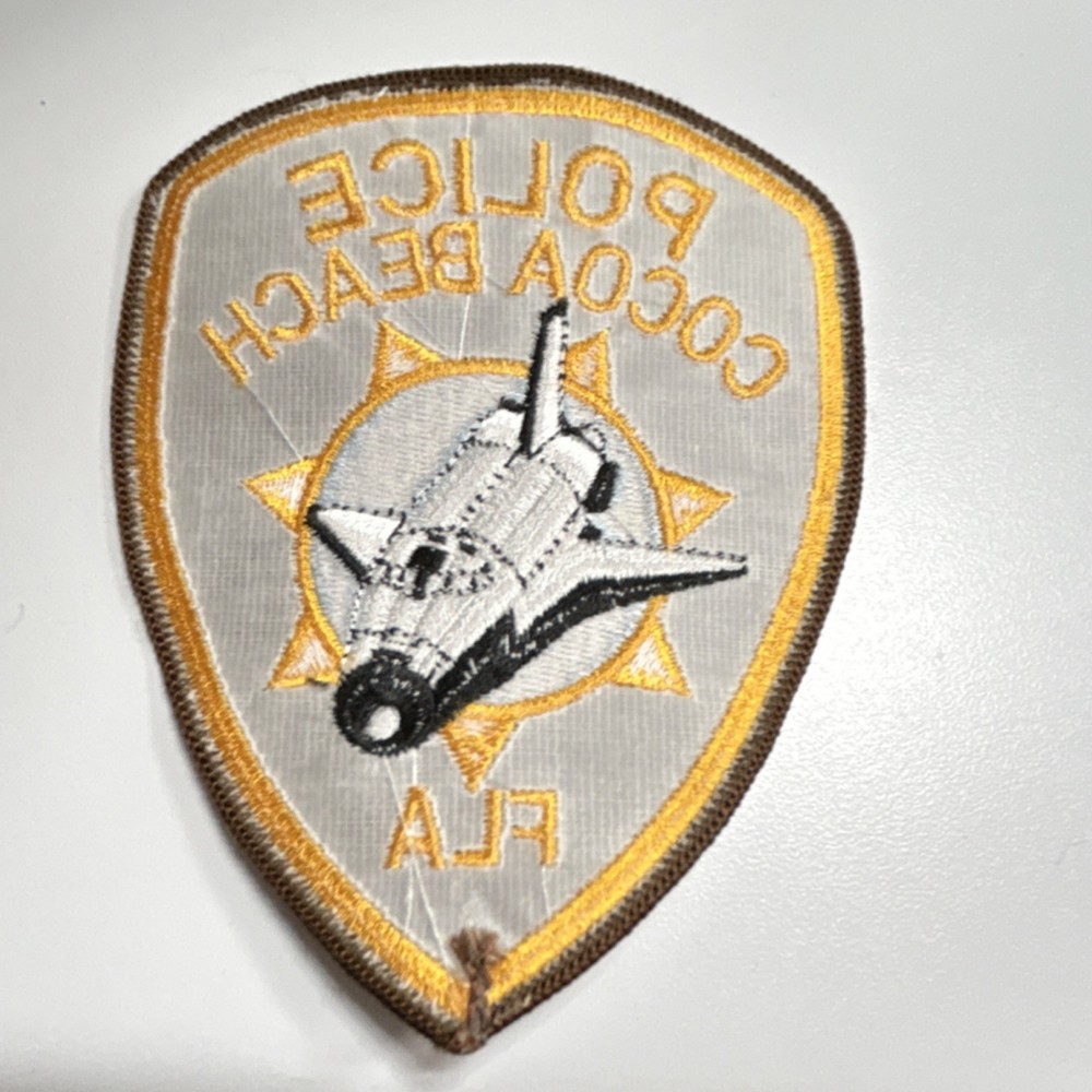 Cocoa Beach Police Patch Florida Space Shuttle Design Single Patch
