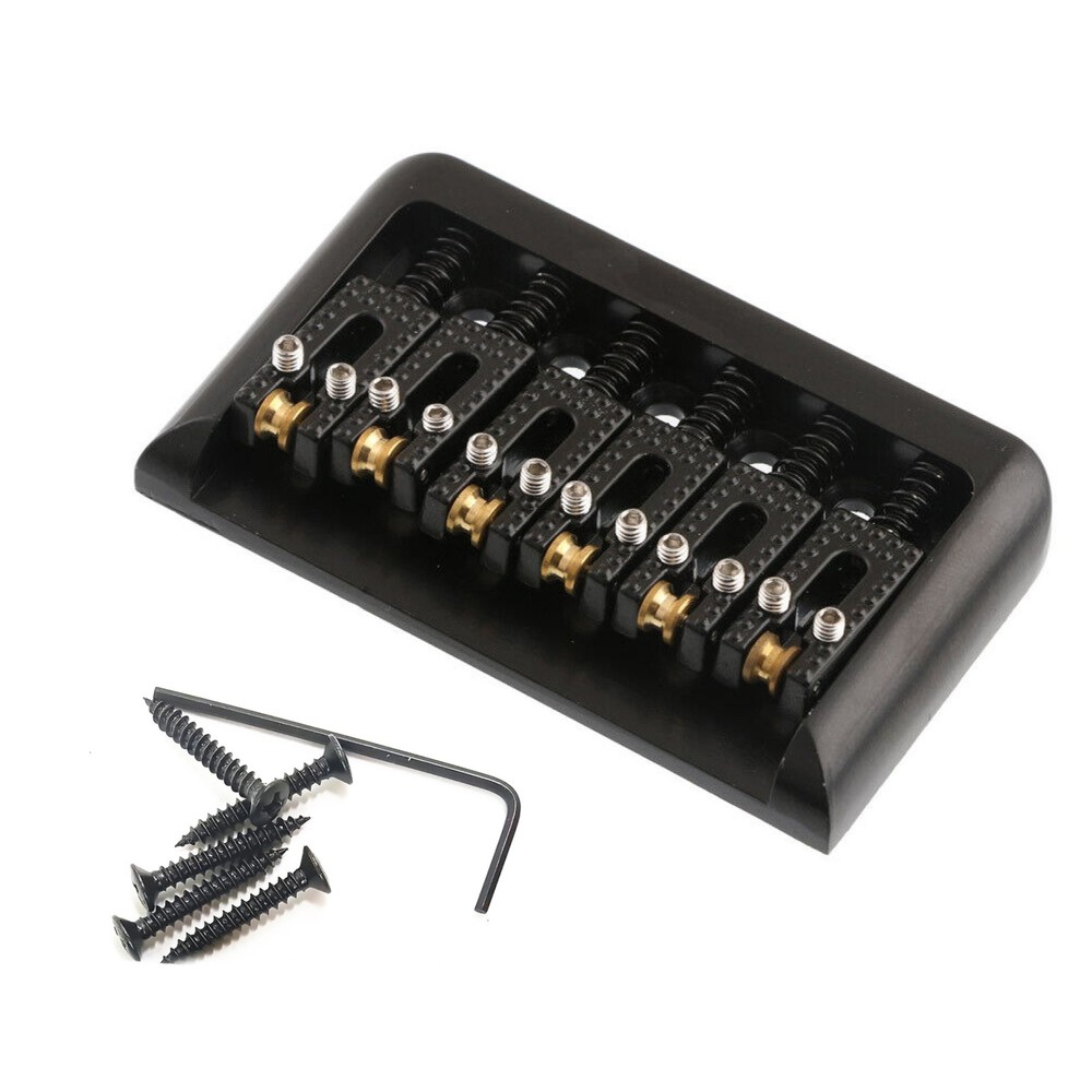 6 String 10.5mm Fixed Roller Saddle Hardtail Top Load Bridge For Electric Guitar