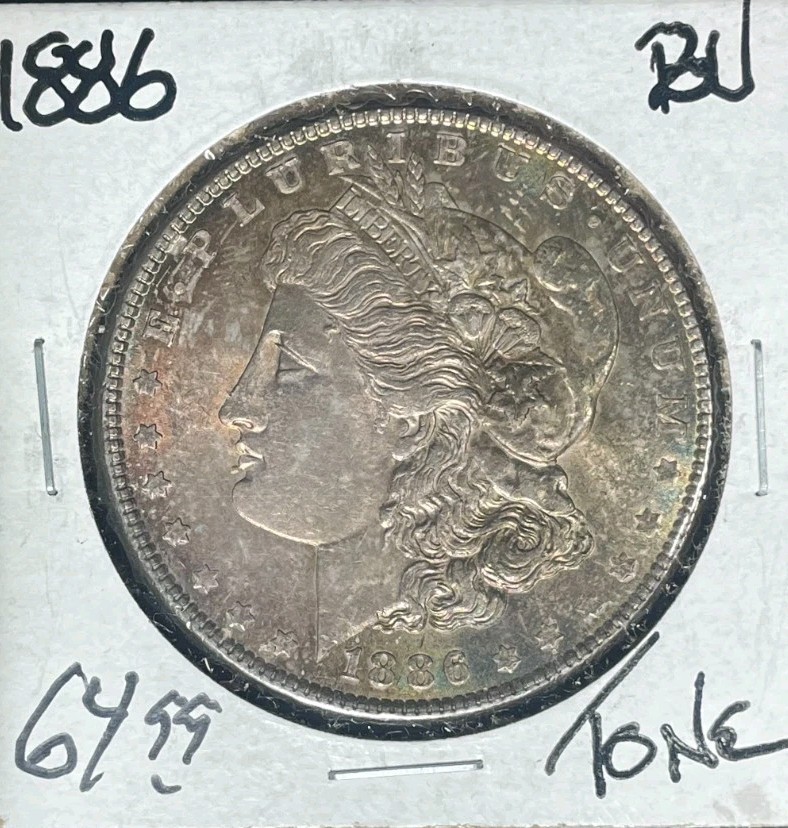 1886 MORGAN SILVER DOLLAR ~BU ~NICE TONE~
