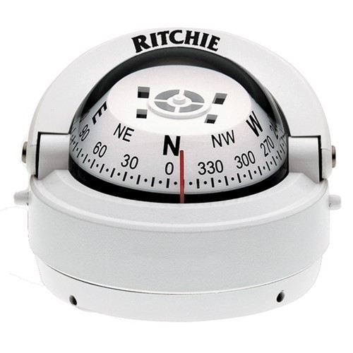 Ritchie Compass, Surface Mount, 2.75" Dial, Wht. S-53W