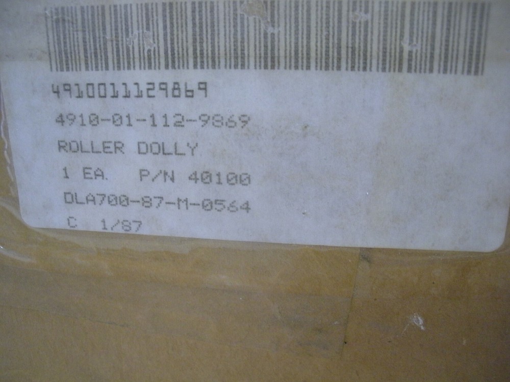 Roller Dolly Assembly For Use With Jacks 40100 , 4910-01-112-9869