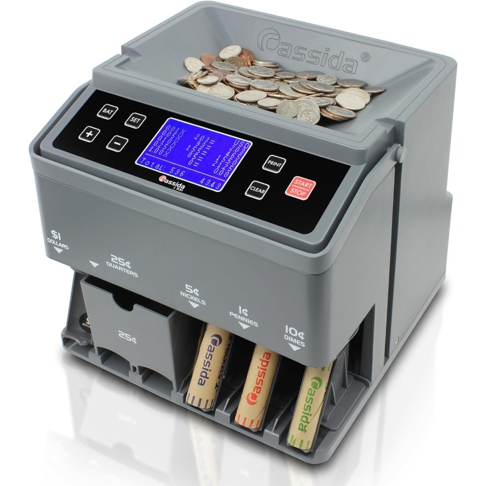 USD Coin Counter Sorter and Wrapper Machine 300 Coins per Minute Quickload