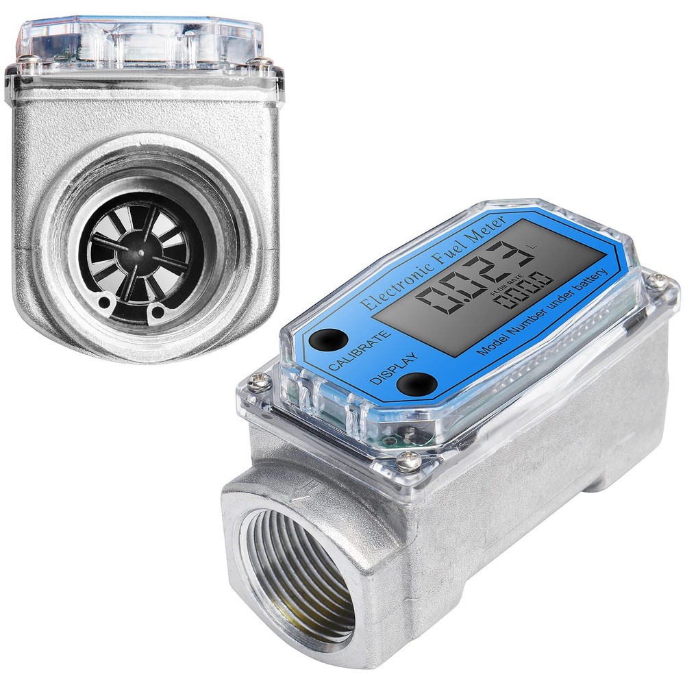 YFIXTOOL 2" Digital Turbine Flow Meter, LCD Display Flowmeter, 2inch