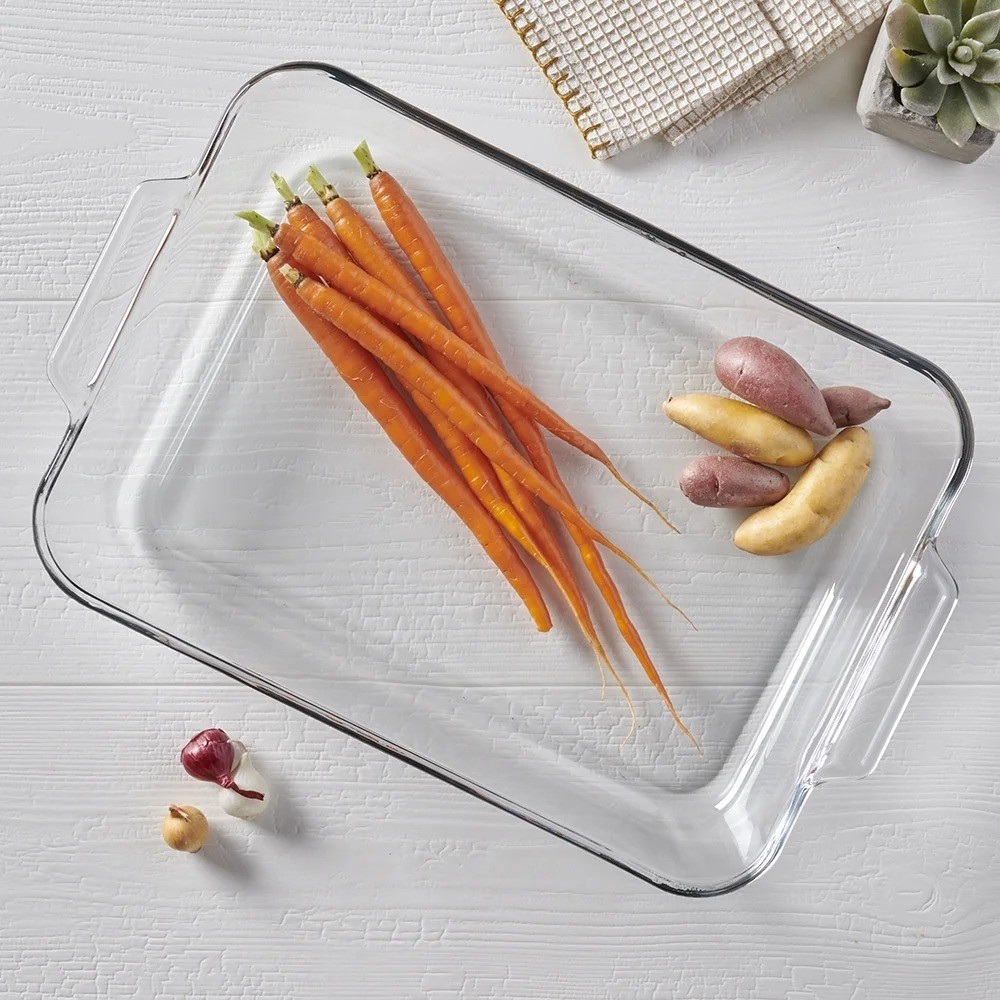 Rectangular Clear Tempered Glass Baking Dish 5 Quart Oven Safe