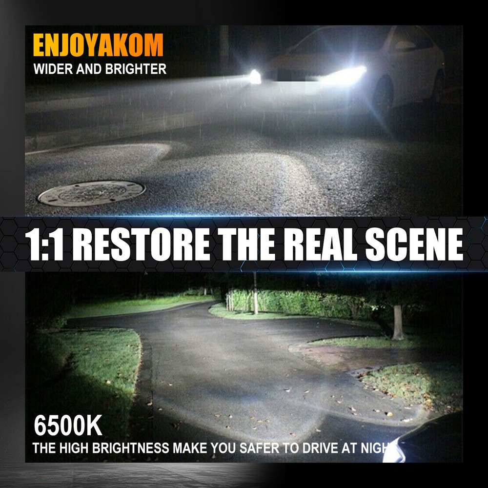 For 2014 2015 GMC Sierra 1500 White 9012 LED Headlight + 5202 Fog Light Bulb 4x