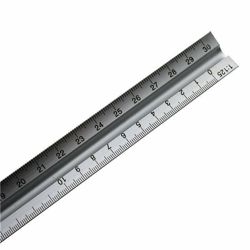 Aluminum Triangular Architect Ruler Laser-Etched Imperial Scales Multicolor 30CM