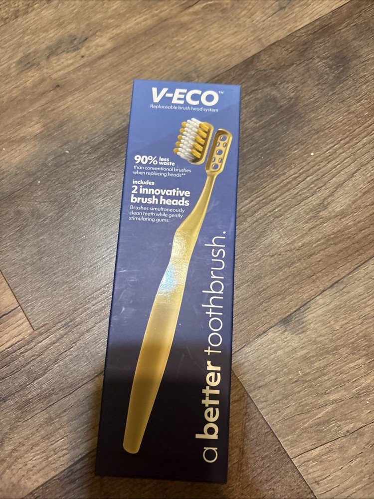 V-Eco Toothbrush 2Replaceable Brush Head System New Sealed