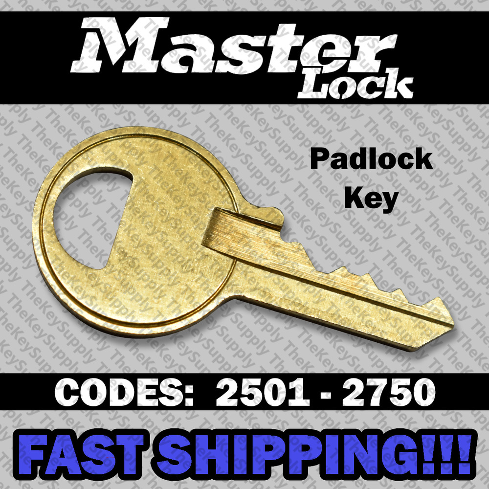 Master Lock Padlock Replacement Key Cut to Your Code 2501 - 2750