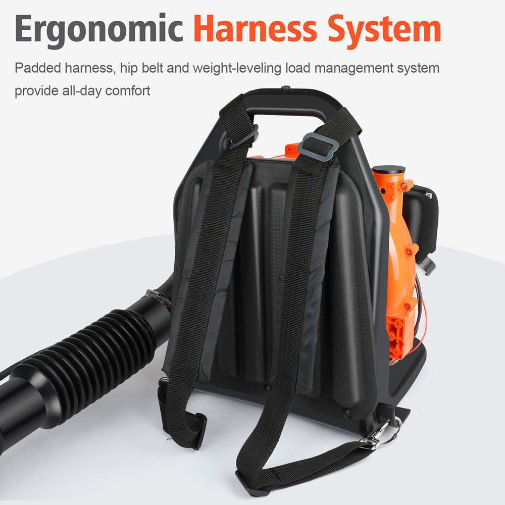 43CC 2-Stroke Backpack Leaf Blower Gas Powered Blower 665CFM 7500rpm