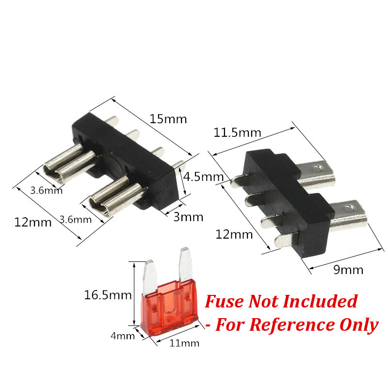 5x Pack Lot Car Auto Mini Fuse Holder Jack Blade Socket 32V For PCB Board Insert