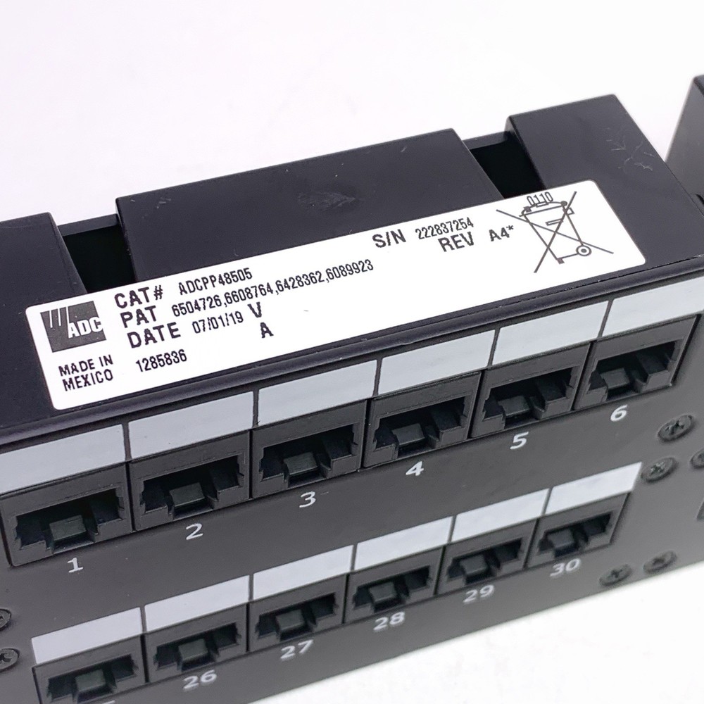 ADC RJ-45 Coupler Patch Feed-through Panel 48 Ports ADCPP48505 Cat 5e RJ-RJ NEW