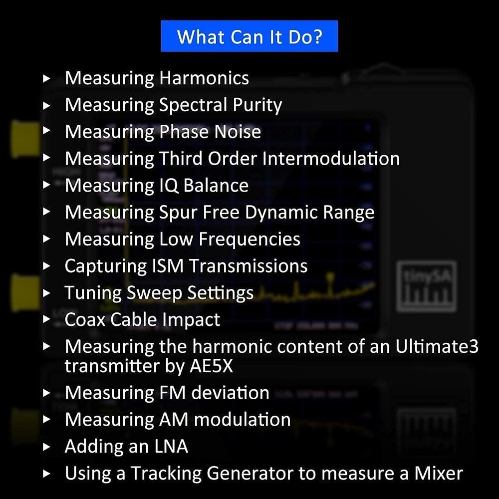 2.8" Handheld Frequency Analyzer with Dual Input & USB PC Control Compatibility