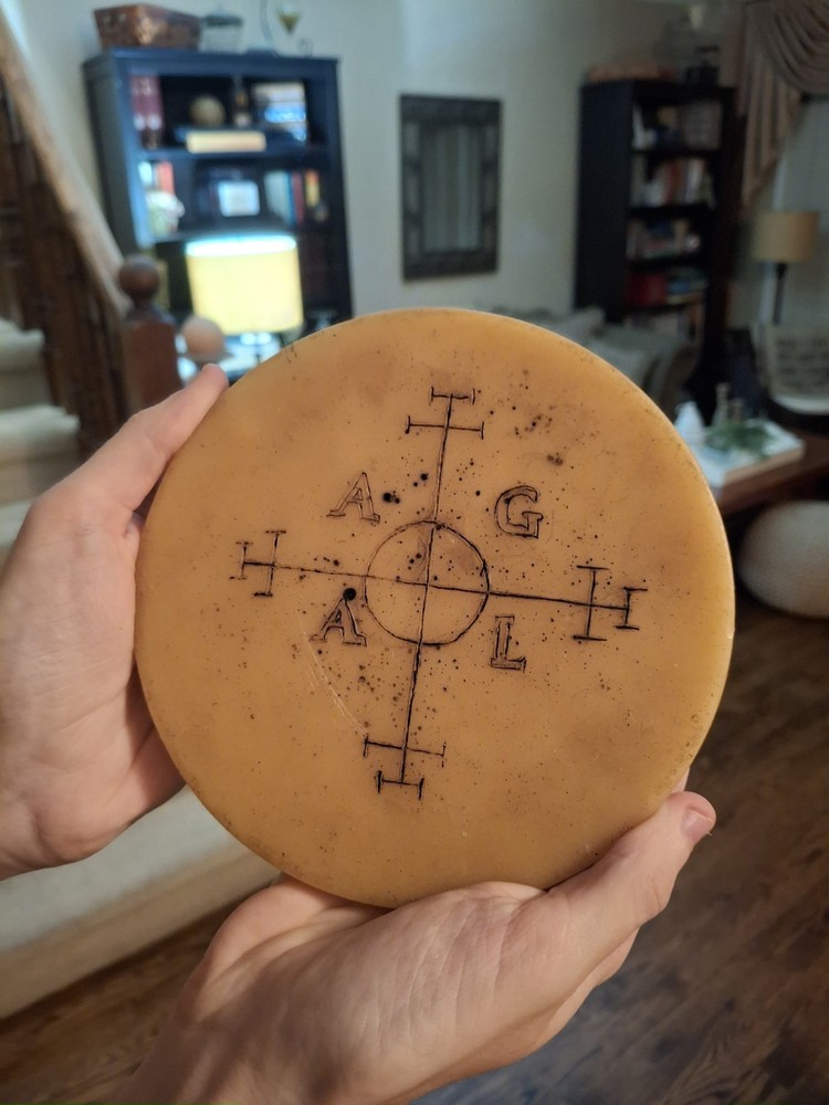 Wax Enochian Tablet - Hand-engraved - Excellent Condition - Like New!