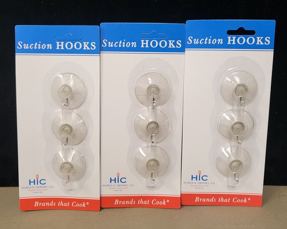 HIC Suction Hooks 3 pack 3 pack(9 total)
