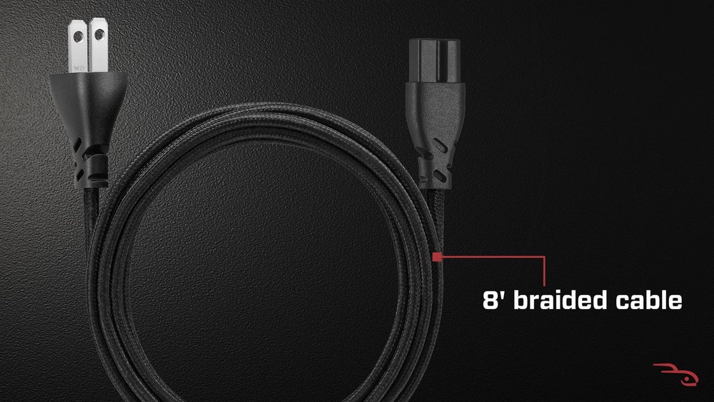 Rocketfish- 8 ft. Polarized Braided Power Cord - Black