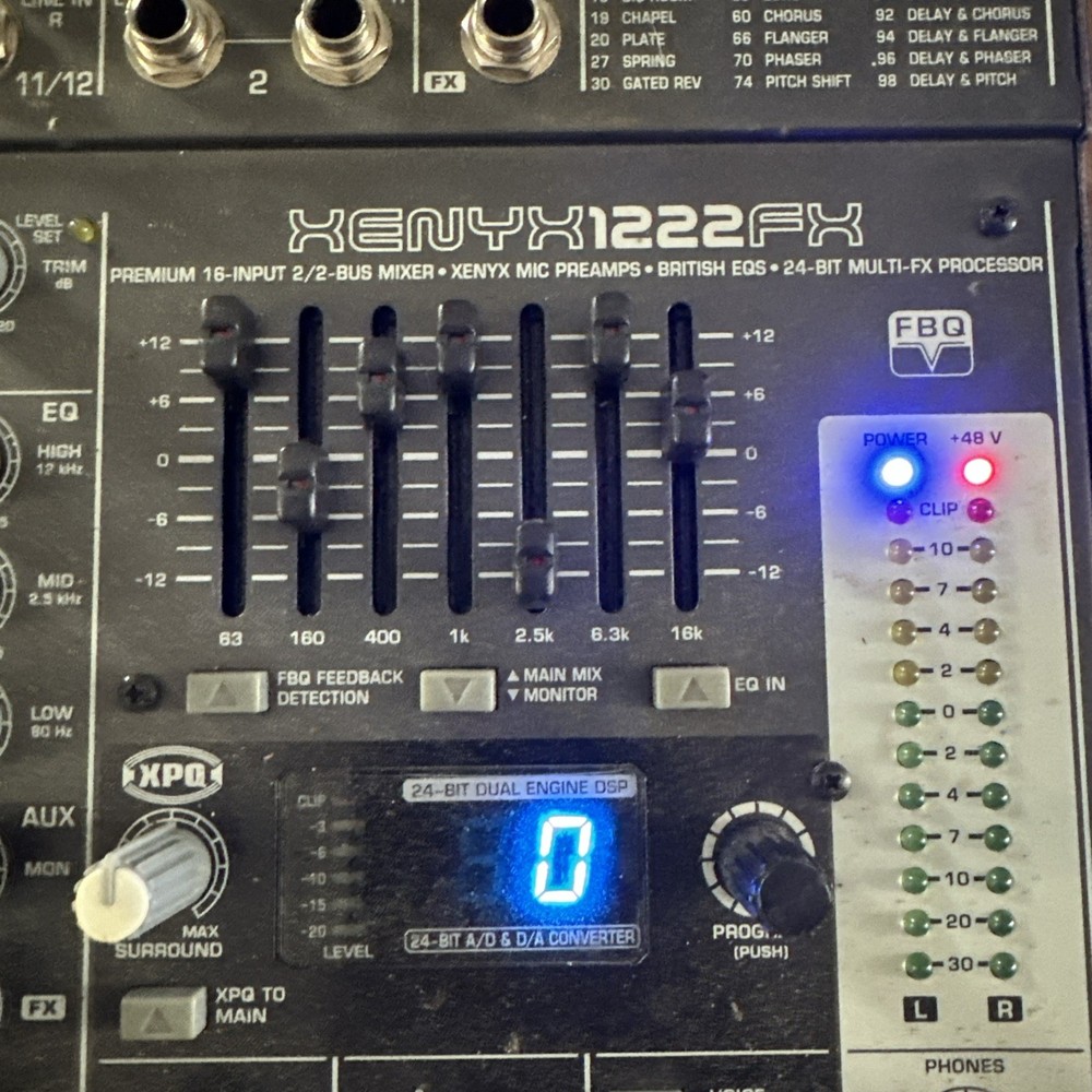 Behringer Xenyx1222FX Mixer. Powers On But Untested