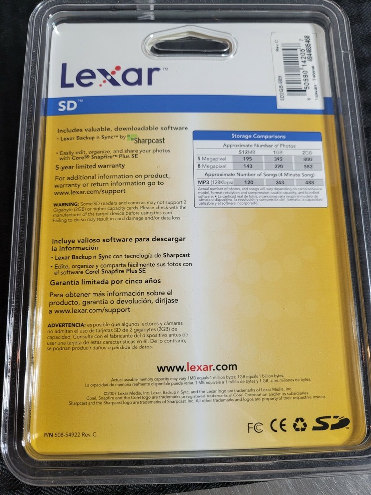 Lexar 2 GB SD Memory Card for media