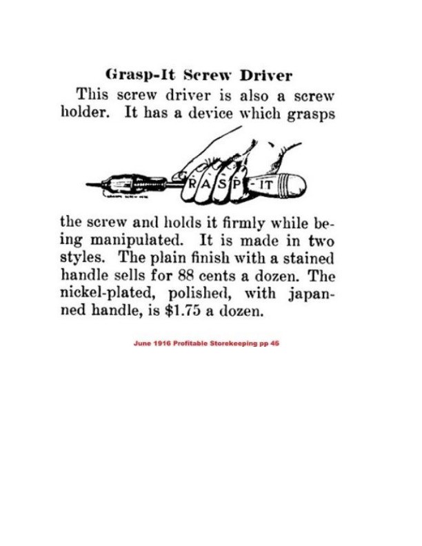 Grasp-It Screwdriver from 1917