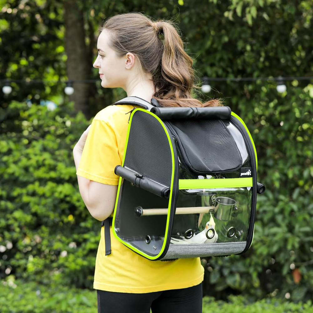 Bird Carrier Backpack, Parrots Bird Backpack with Visible Window, Adjustable Hei