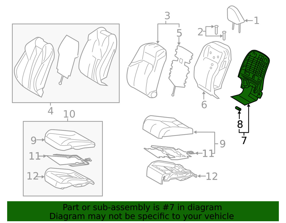 Genuine Lexus Seat Back Panel 71705-06260-C1