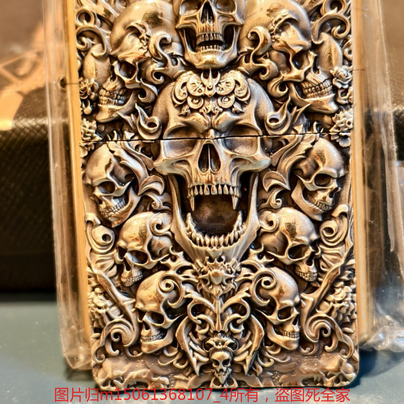 High Precision Brass Skull Lighter Emblem DIY Accessory Without Lighter