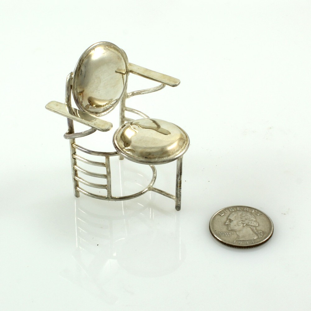 Vintage ACME Studio FRANK LLOYD WRIGHT Mini Sterling Silver “Johnson" Chair
