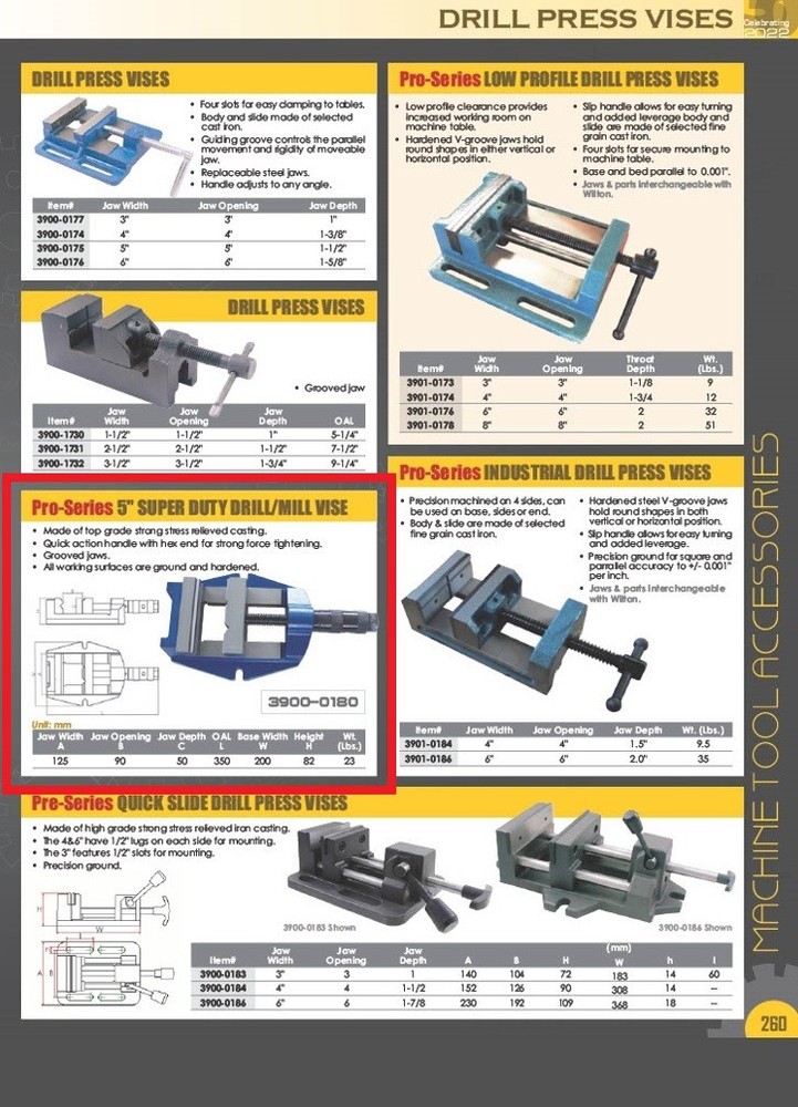 5" SUPER DUTY MILL/DRILL VISE (3900-0180)