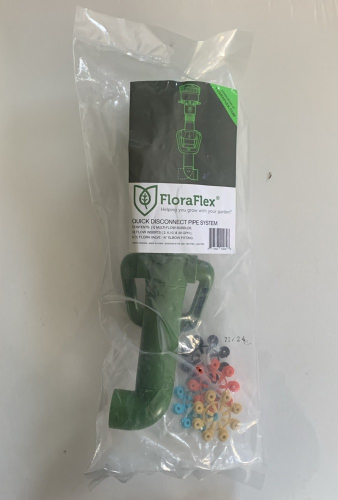 Flora Flex Quick Disconnect Pipe System Bubbler Flow Inserts Flora Valve Elbow