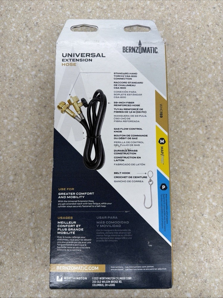 NEW / Unopened Bernzomatic Universal Extension Hose