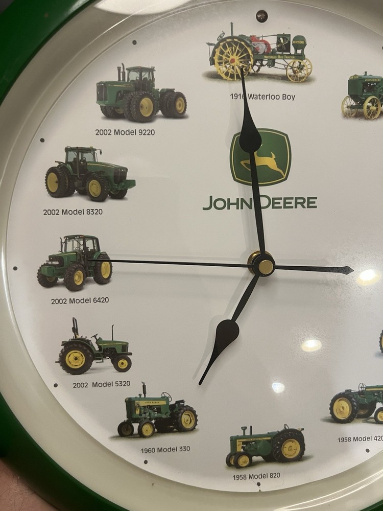 John Deere Licensed Tractor Clock 12 Different Tractor Sounds Tested Works 9”