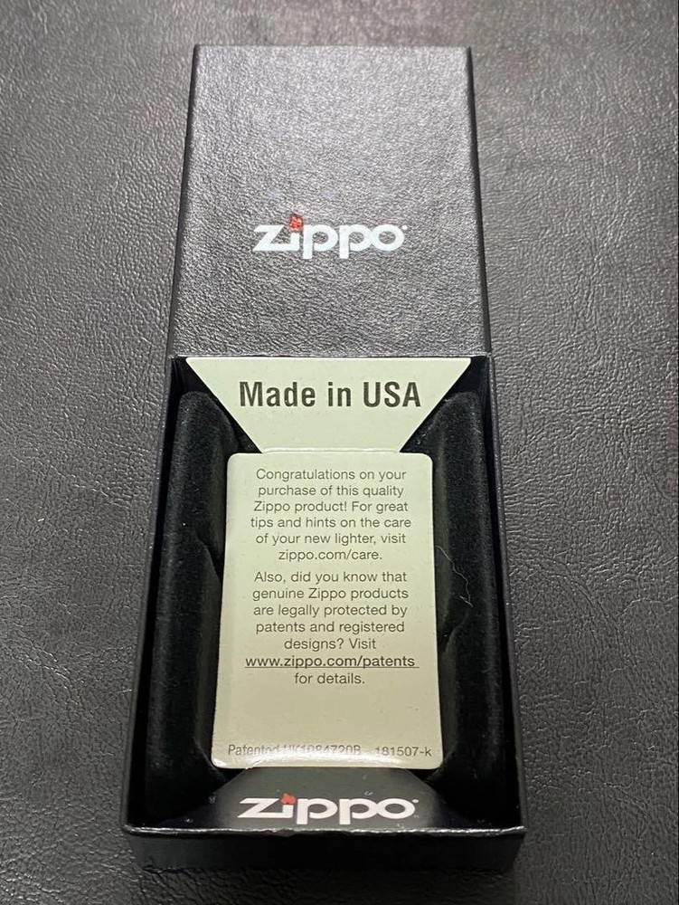 Zippo Asanoha Gold Black Etching Double Sided Processing Lighter Regular Japan