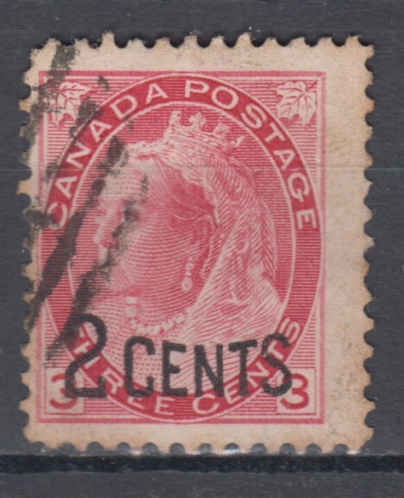 Canada Scott #88  2 cent on 3 cent carmine  "Provisional"  **