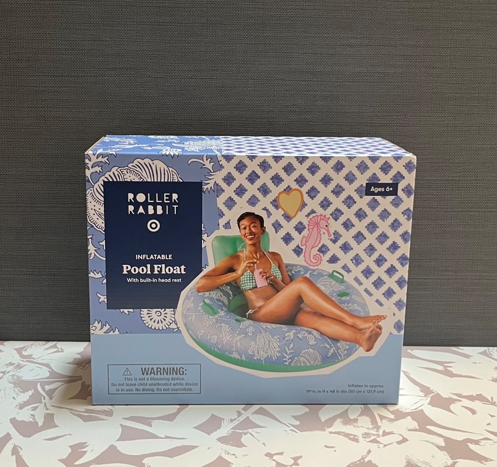 Roller Rabbit x Target Blue Floral Vines Round Pool Float