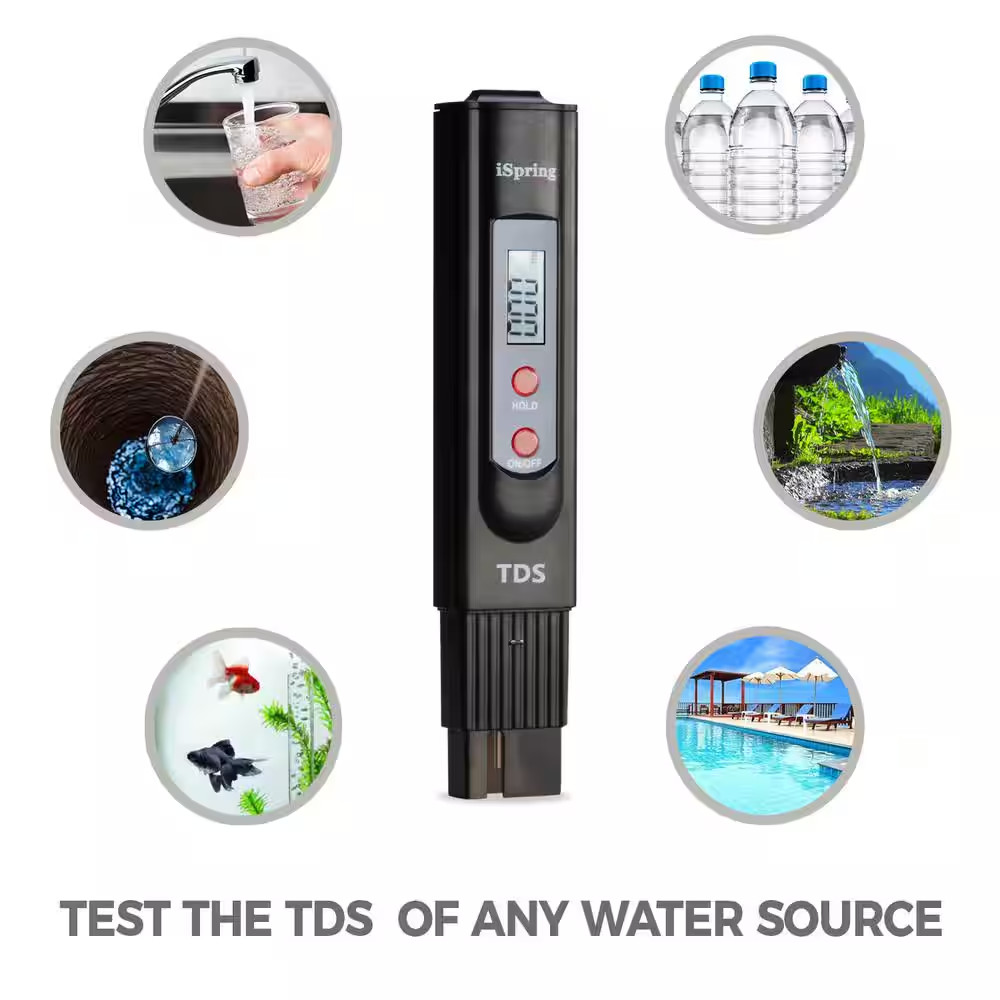 2-Button Digital TDS Meter with Backlit LCD